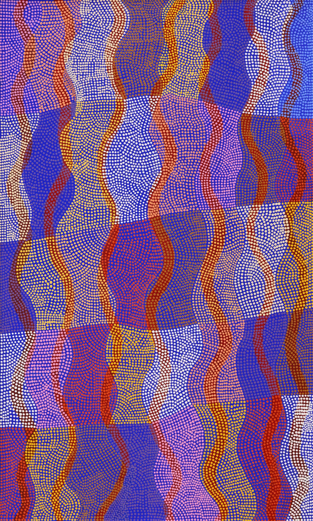 Aboriginal Artwork by Ann Lane Nee Dixon, Pirrnpirrnga - Desert Bore, 153x92cm