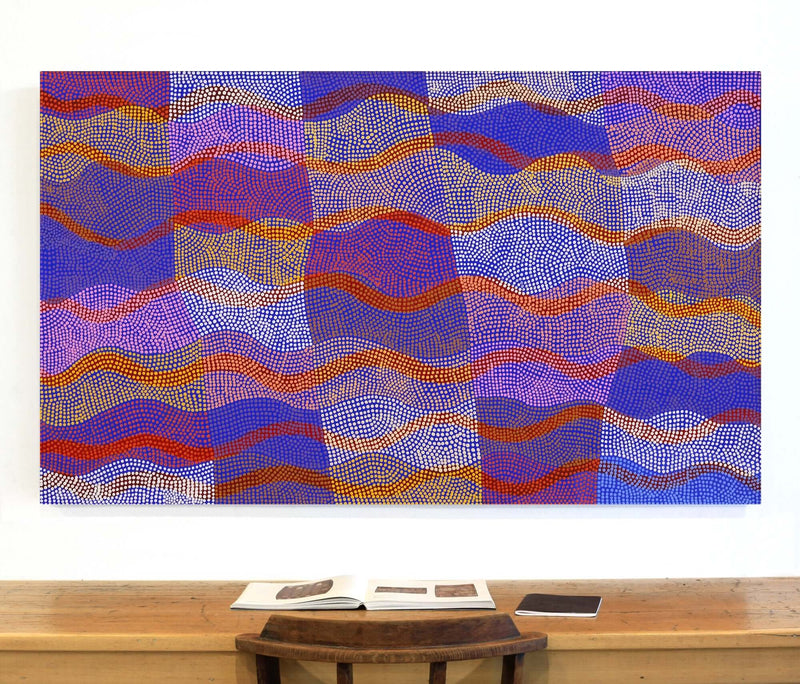 Aboriginal Artwork by Ann Lane Nee Dixon, Pirrnpirrnga - Desert Bore, 153x92cm