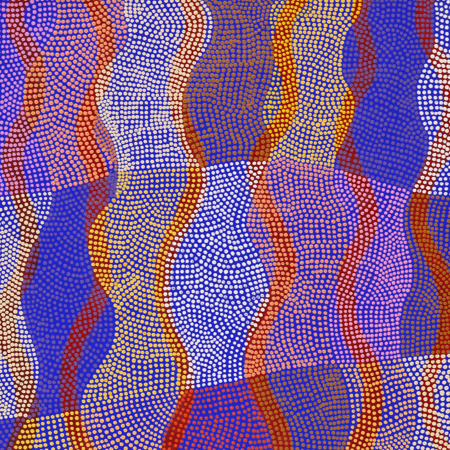 Aboriginal Artwork by Ann Lane Nee Dixon, Pirrnpirrnga - Desert Bore, 153x92cm