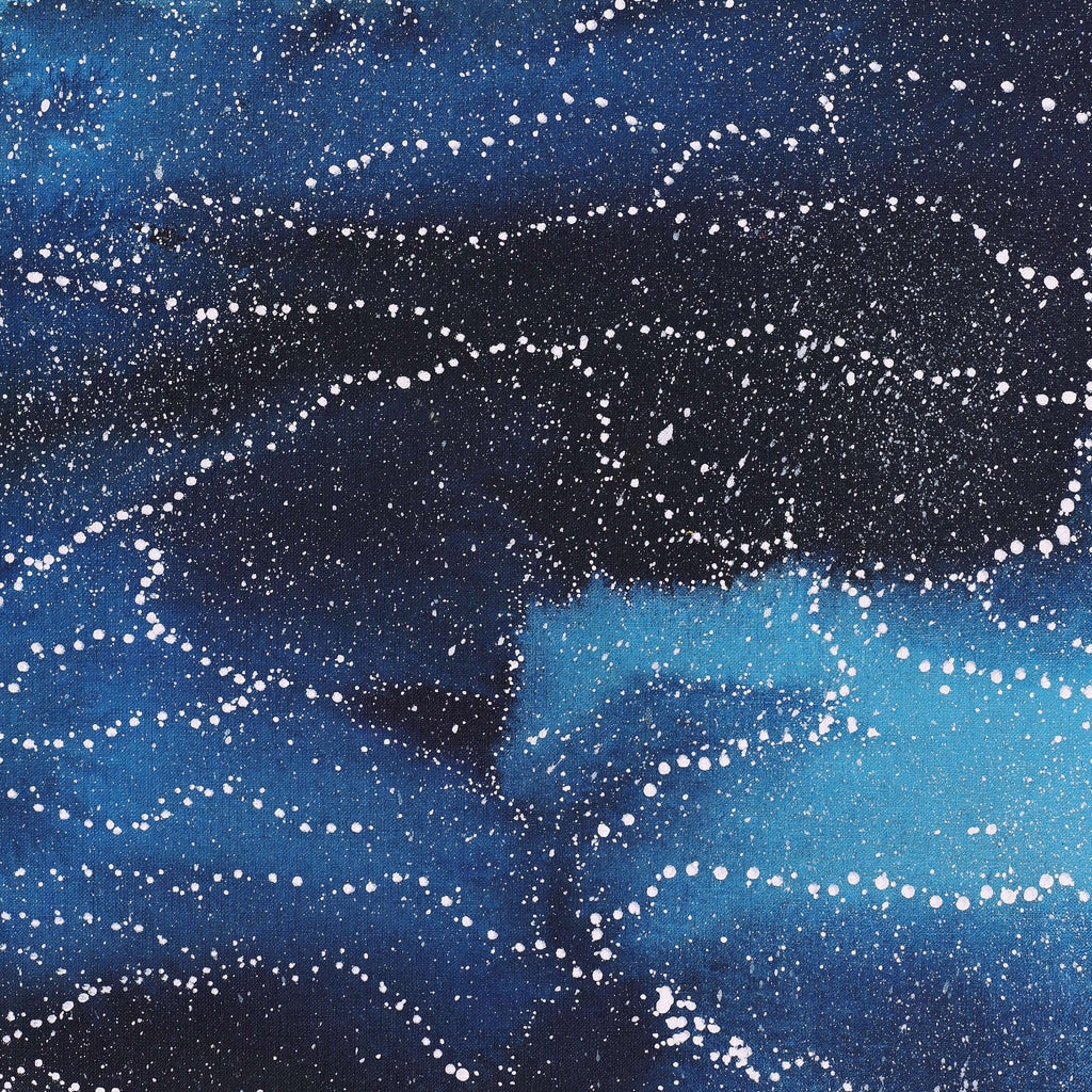 Aboriginal Artwork by Athena Nangala Granites, Napaljarri-warnu Jukurrpa (Seven Sisters Dreaming), 183x107cm