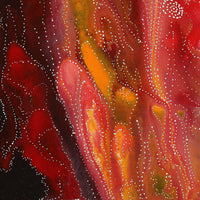 Aboriginal Artwork by Athena Nangala Granites, Napaljarri-warnu Jukurrpa (Seven Sisters Dreaming), 61x61cm