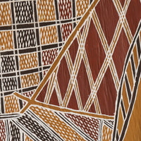 Aboriginal Artwork by Bandarr Wirrpanda, Ganybu, 84x51cm Bark