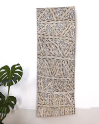 Aboriginal Artwork by Baŋgawuy Wanambi Natjalpi, Trial Bay, 144x50cm Bark