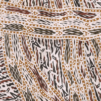 Aboriginal Artwork by Baŋgawuy Wanambi Natjalpi, Trial Bay, 144x50cm Bark
