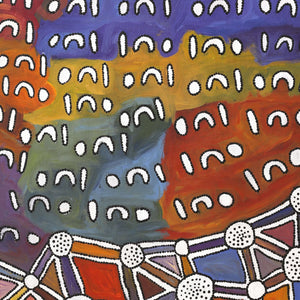 Aboriginal Artwork by Bess Napanangka Poulson, Ngapa Jukurrpa (Water Dreaming) - Puyurru, 122x76cm - ART ARK®