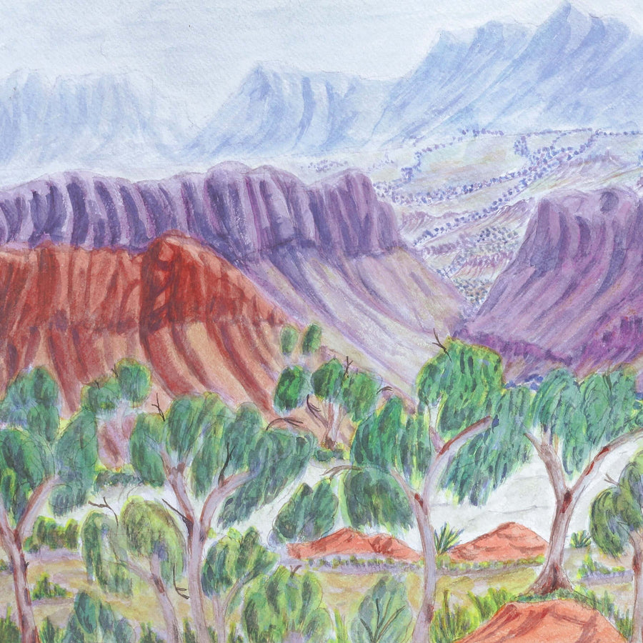 Aboriginal Artwork by Betty Naparula Namatjira Wheeler, Ellery Creek Big Hole, 54x36cm