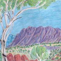 Aboriginal Artwork by Betty Naparula Namatjira Wheeler, Tjoritja, 54x35cm