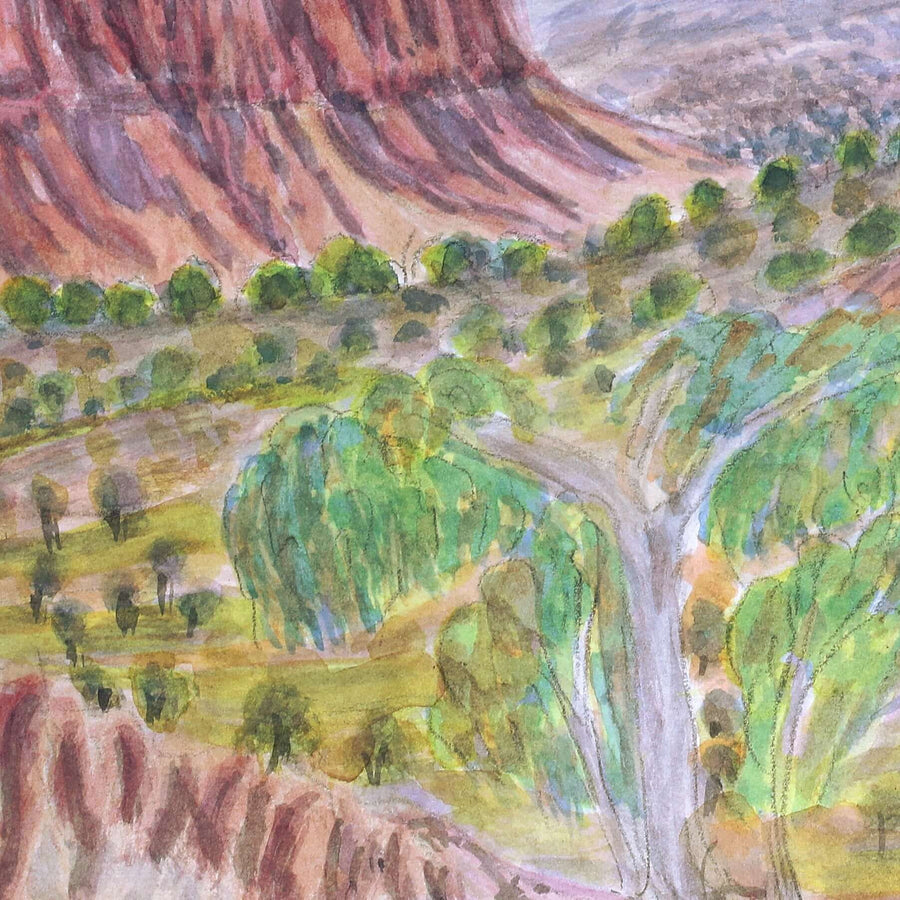 Aboriginal Artwork by Betty Naparula Namatjira Wheeler, West of Areyonga, 36x26.5cm