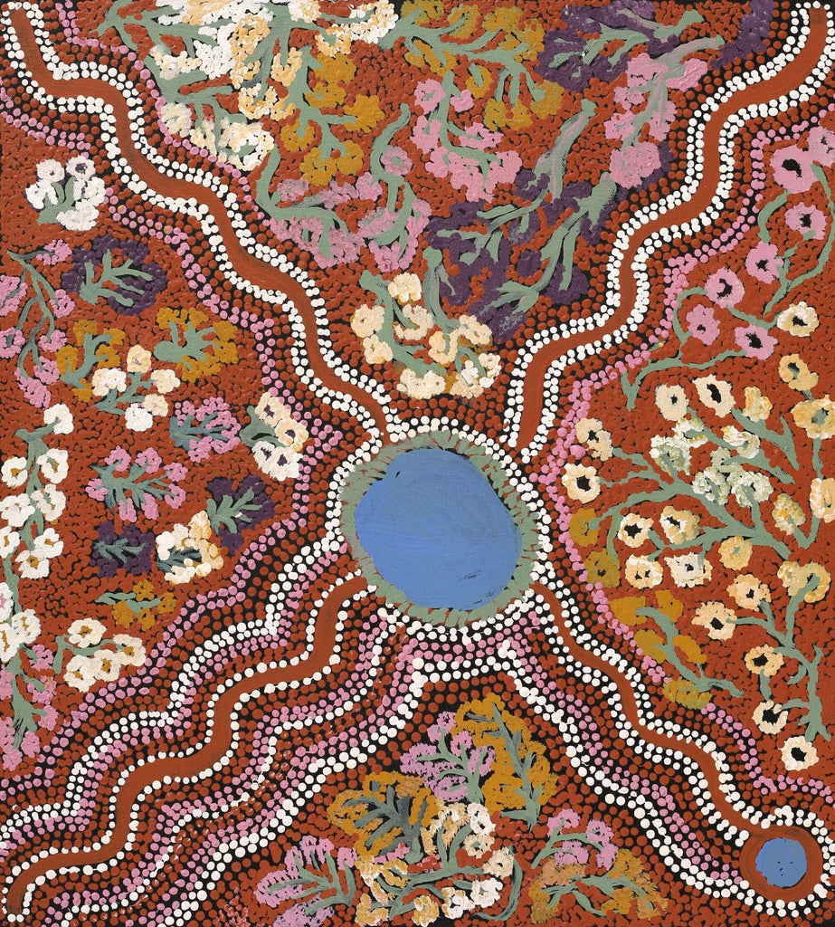 Aboriginal Artwork by Betty West, Ngayuku Ngurra, 61x55cm - ART ARK®