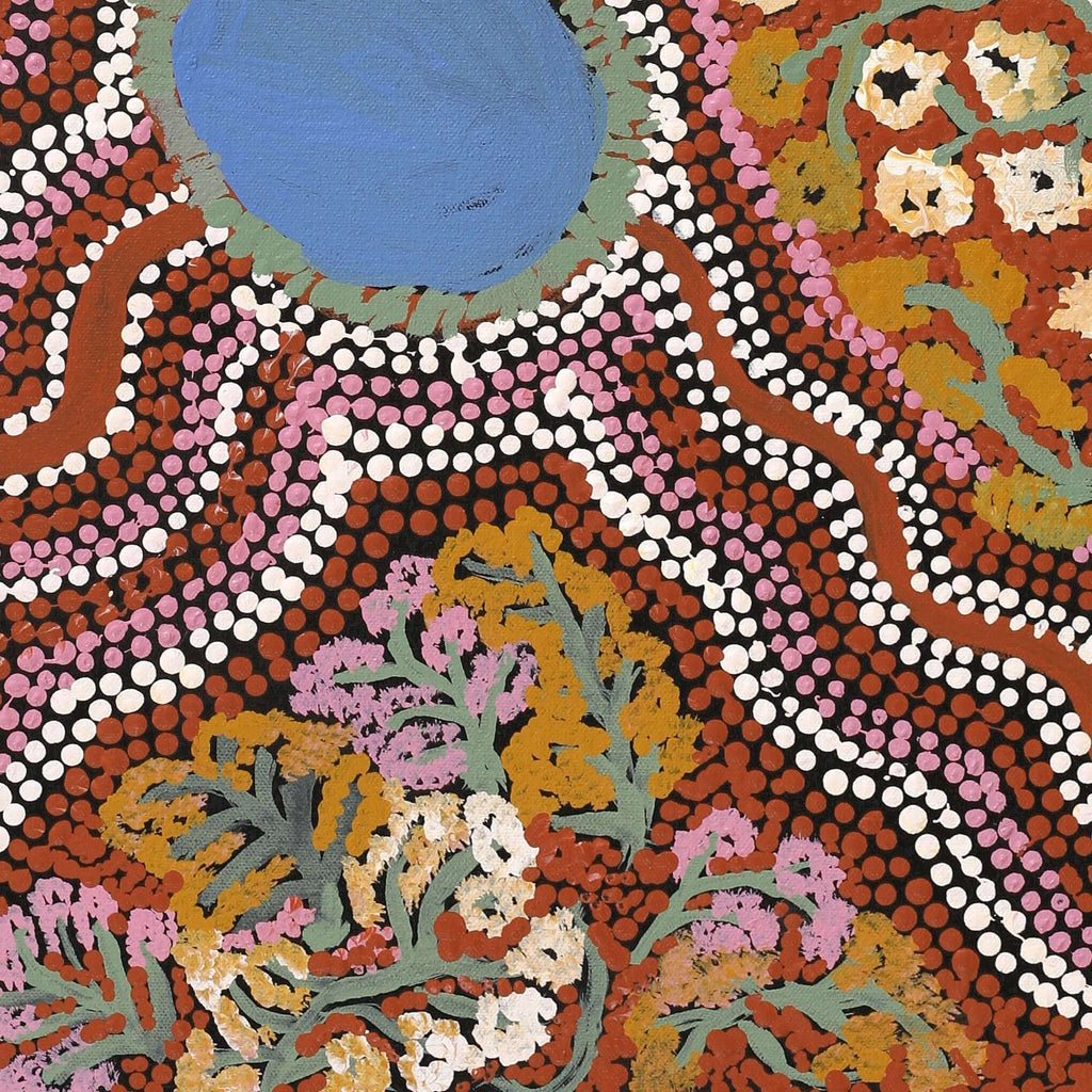 Aboriginal Artwork by Betty West, Ngayuku Ngurra, 61x55cm