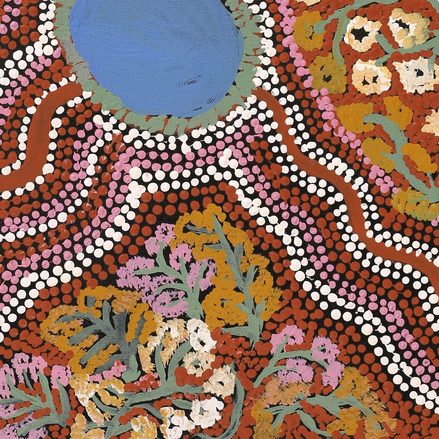 Aboriginal Artwork by Betty West, Ngayuku Ngurra, 61x55cm