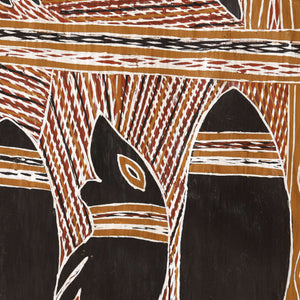 Aboriginal Artwork by Binamburrŋu Wirrpanda, Djunuŋgayaŋu, 175x51cm Bark - ART ARK®