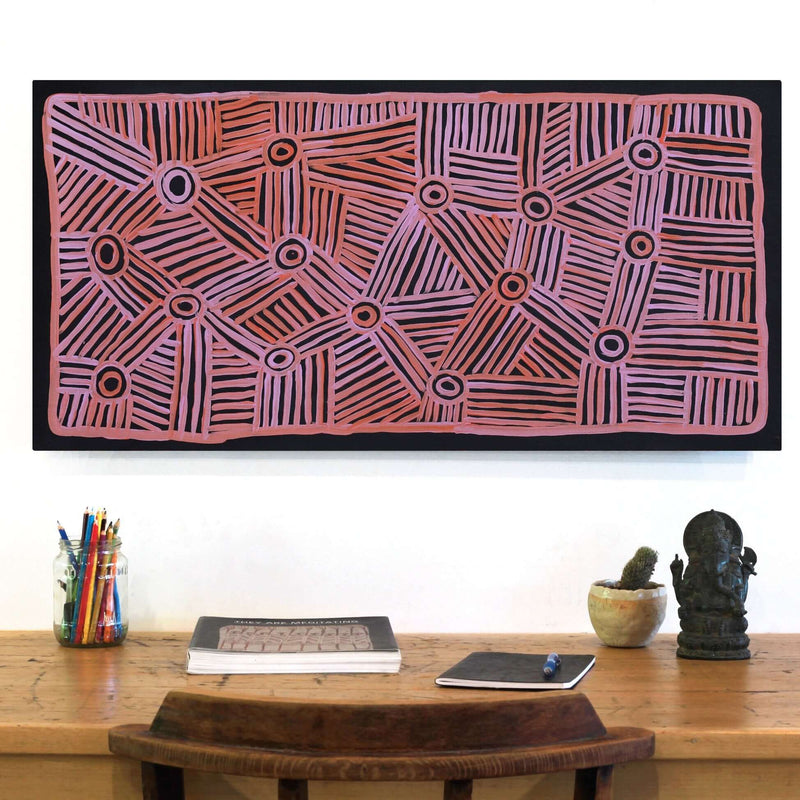 Aboriginal Artwork by Carol Young, Walka Wiru Ngura Wiru, 91x45cm