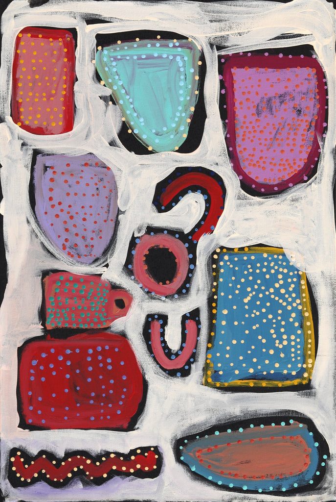 Aboriginal Artwork by Cassaria Young Hogan, Bush Trip, 91x61cm