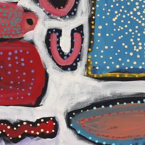 Aboriginal Artwork by Cassaria Young Hogan, Bush Trip, 91x61cm - ART ARK®