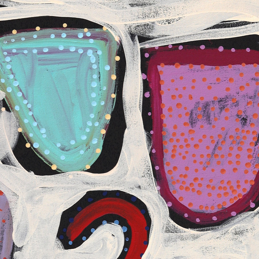 Aboriginal Artwork by Cassaria Young Hogan, Bush Trip, 91x61cm