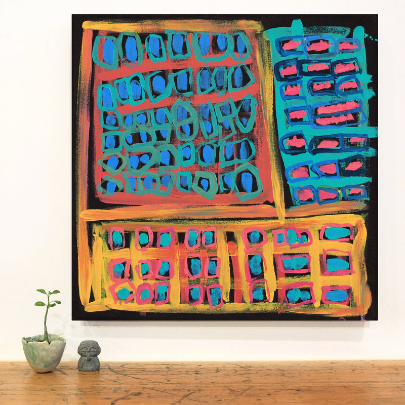 Aboriginal Artwork by Cassaria Young Hogan, Walka Wiru Ngura Wiru, 61x61cm