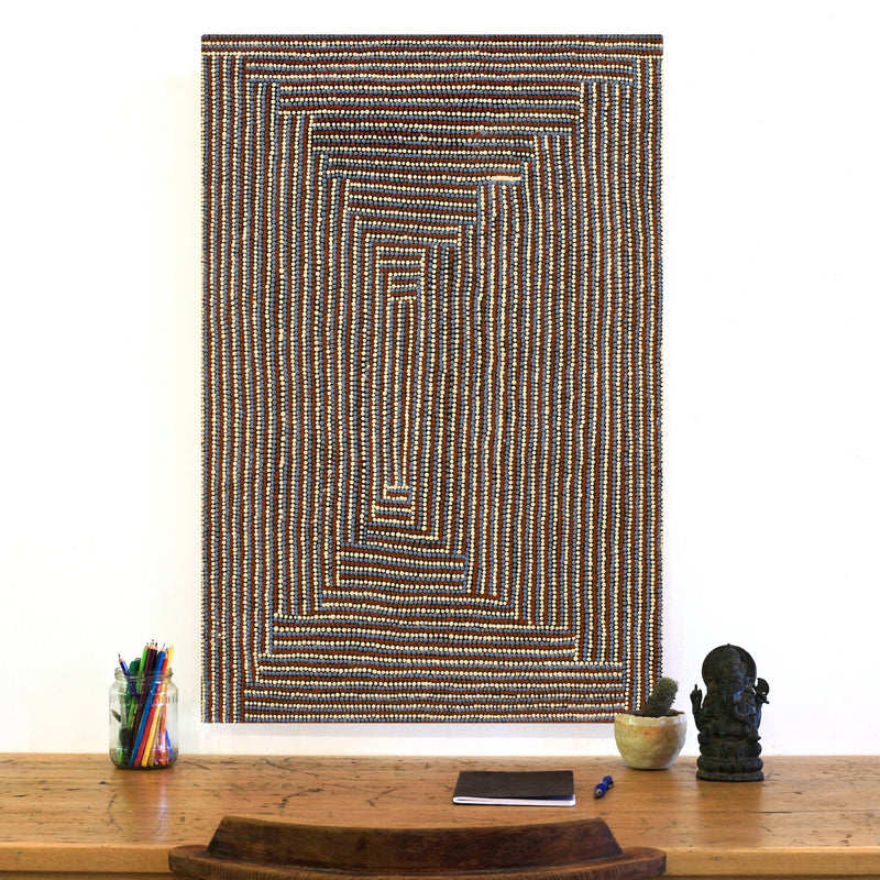 Aboriginal Artwork by Cecilia Napurrurla Wilson, Lappi Lappi Jukurrpa, 91x61cm