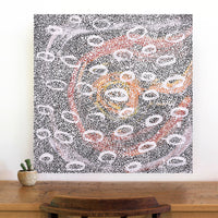 Aboriginal Artwork by Cherylyn Napangardi Granites, Nguru Yurntumu-wana (Country around Yuendumu), 76x76cm