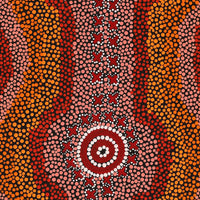Aboriginal Artwork by Chriselda Nungarrayi Ross, Ngatijirri Jukurrpa (Budgerigar Dreaming), 91x30cm