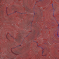 Aboriginal Artwork by Christine Nakamarra Curtis, Mina Mina Jukurrpa, 122x122cm