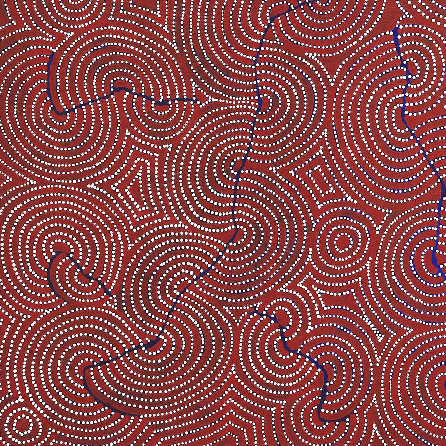 Aboriginal Artwork by Christine Nakamarra Curtis, Mina Mina Jukurrpa, 122x122cm