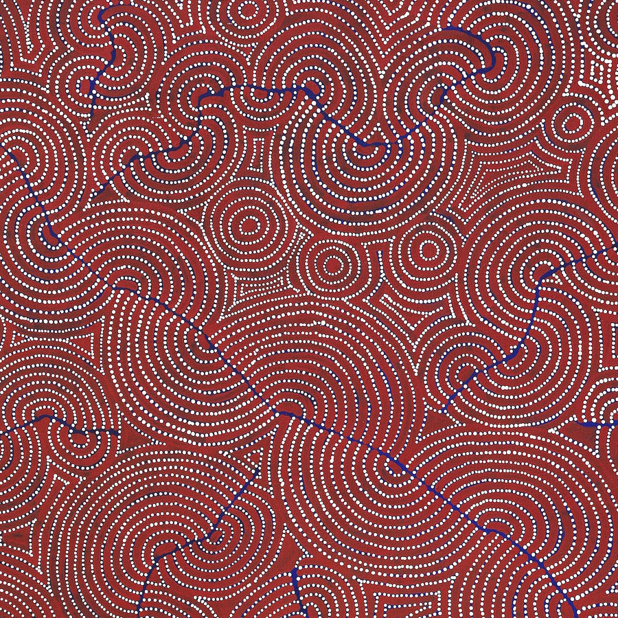 Aboriginal Artwork by Christine Nakamarra Curtis, Mina Mina Jukurrpa, 122x122cm