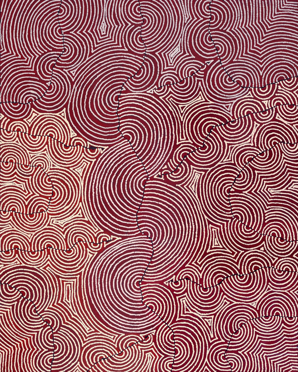 Aboriginal Artwork by Christine Nakamarra Curtis, Mina Mina Jukurrpa, 152x122cm