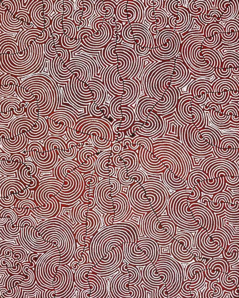Aboriginal Artwork by Christine Nakamarra Curtis, Mina Mina Jukurrpa, 152x122cm