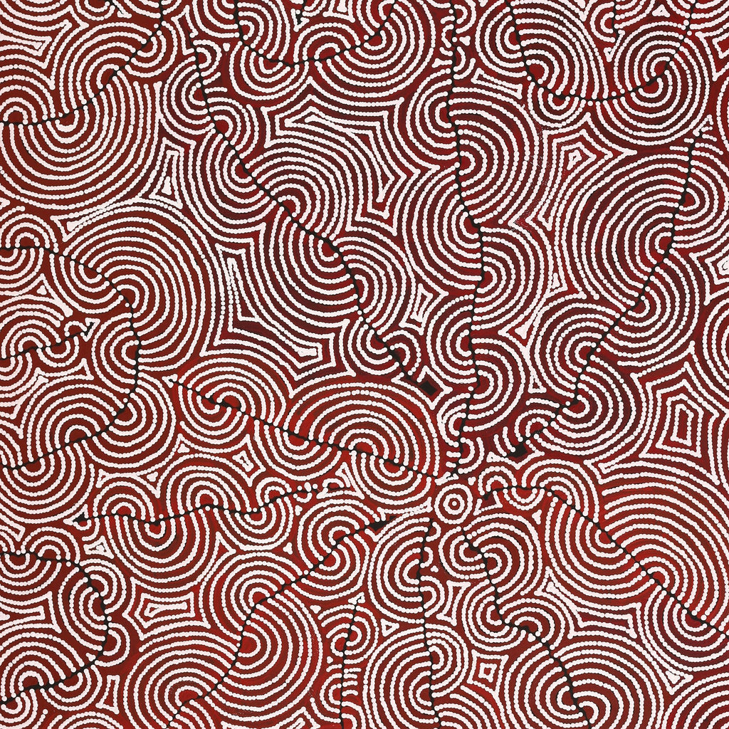 Aboriginal Artwork by Christine Nakamarra Curtis, Mina Mina Jukurrpa, 152x122cm