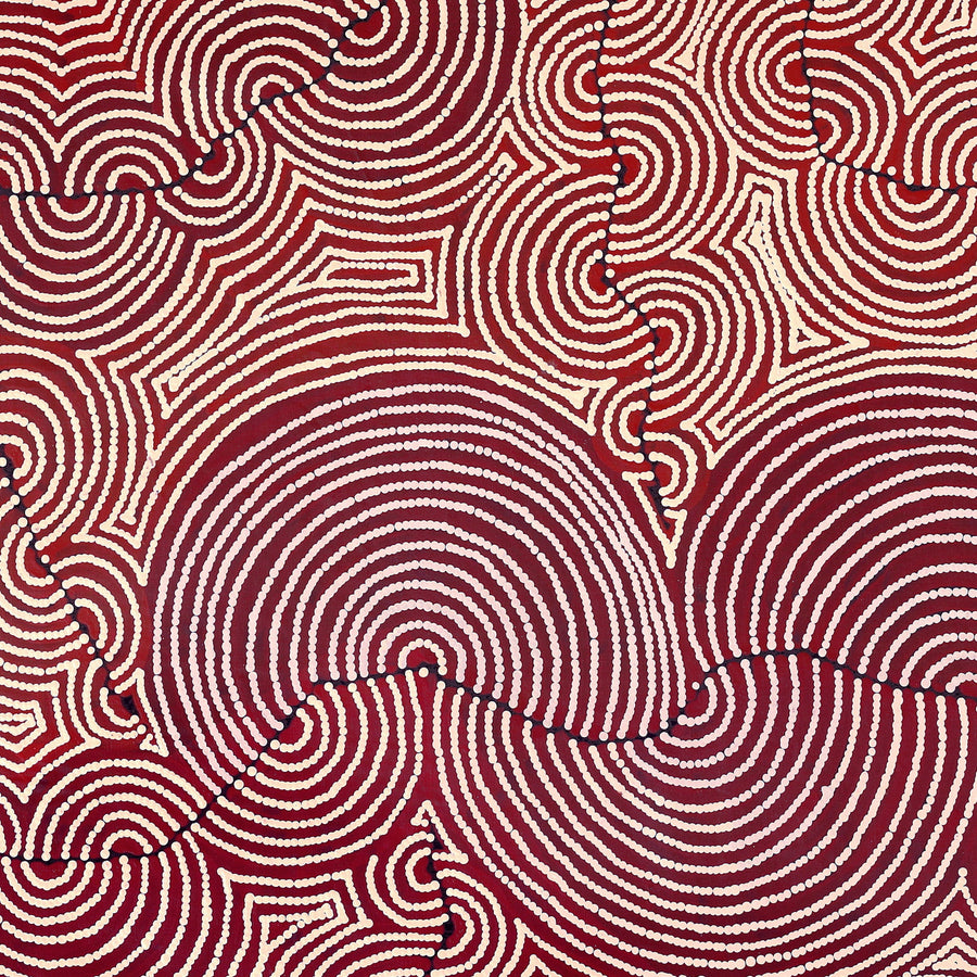 Aboriginal Artwork by Christine Nakamarra Curtis, Mina Mina Jukurrpa, 152x122cm