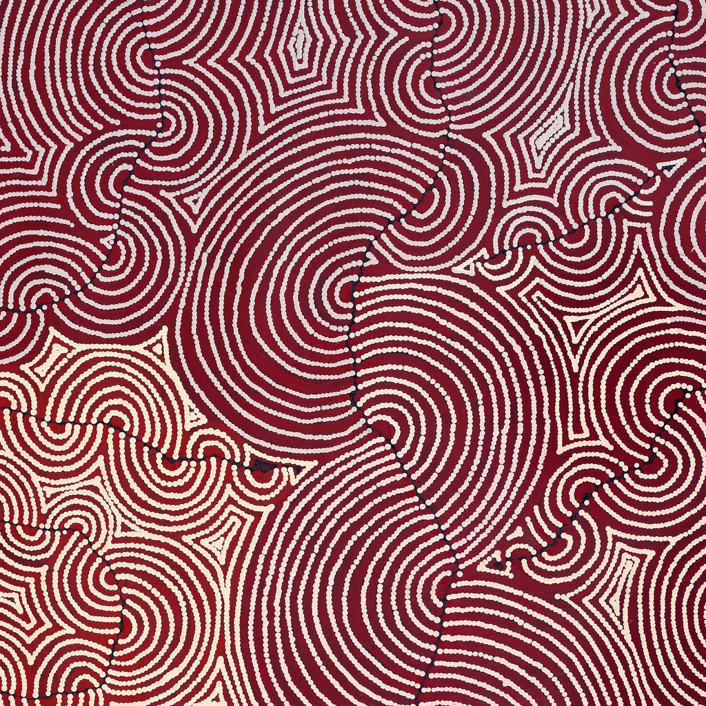 Aboriginal Artwork by Christine Nakamarra Curtis, Mina Mina Jukurrpa, 152x122cm