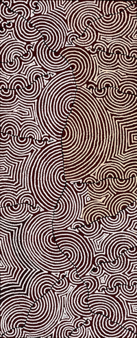 Aboriginal Artwork by Christine Nakamarra Curtis, Mina Mina Jukurrpa, 152x61cm