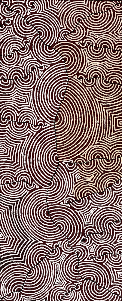 Aboriginal Artwork by Christine Nakamarra Curtis, Mina Mina Jukurrpa, 152x61cm