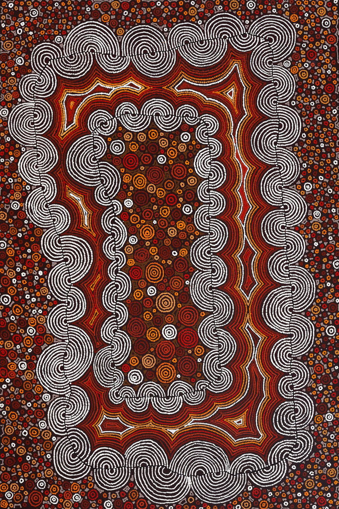 Aboriginal Artwork by Christine Nakamarra Curtis, Mina Mina Jukurrpa, 183x122cm - ART ARK®