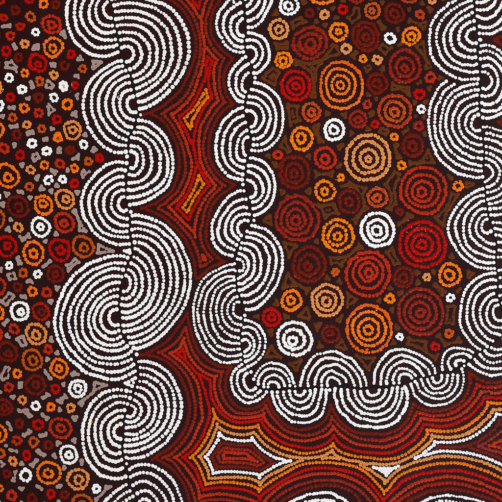 Aboriginal Artwork by Christine Nakamarra Curtis, Mina Mina Jukurrpa, 183x122cm