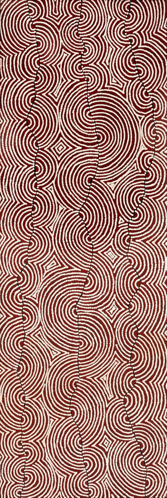 Aboriginal Artwork by Christine Nakamarra Curtis, Mina Mina Jukurrpa, 183x61cm
