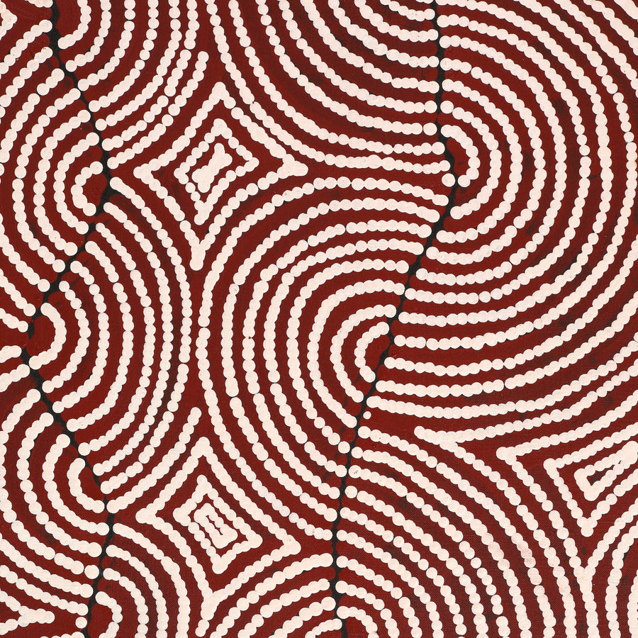 Aboriginal Artwork by Christine Nakamarra Curtis, Mina Mina Jukurrpa, 183x61cm