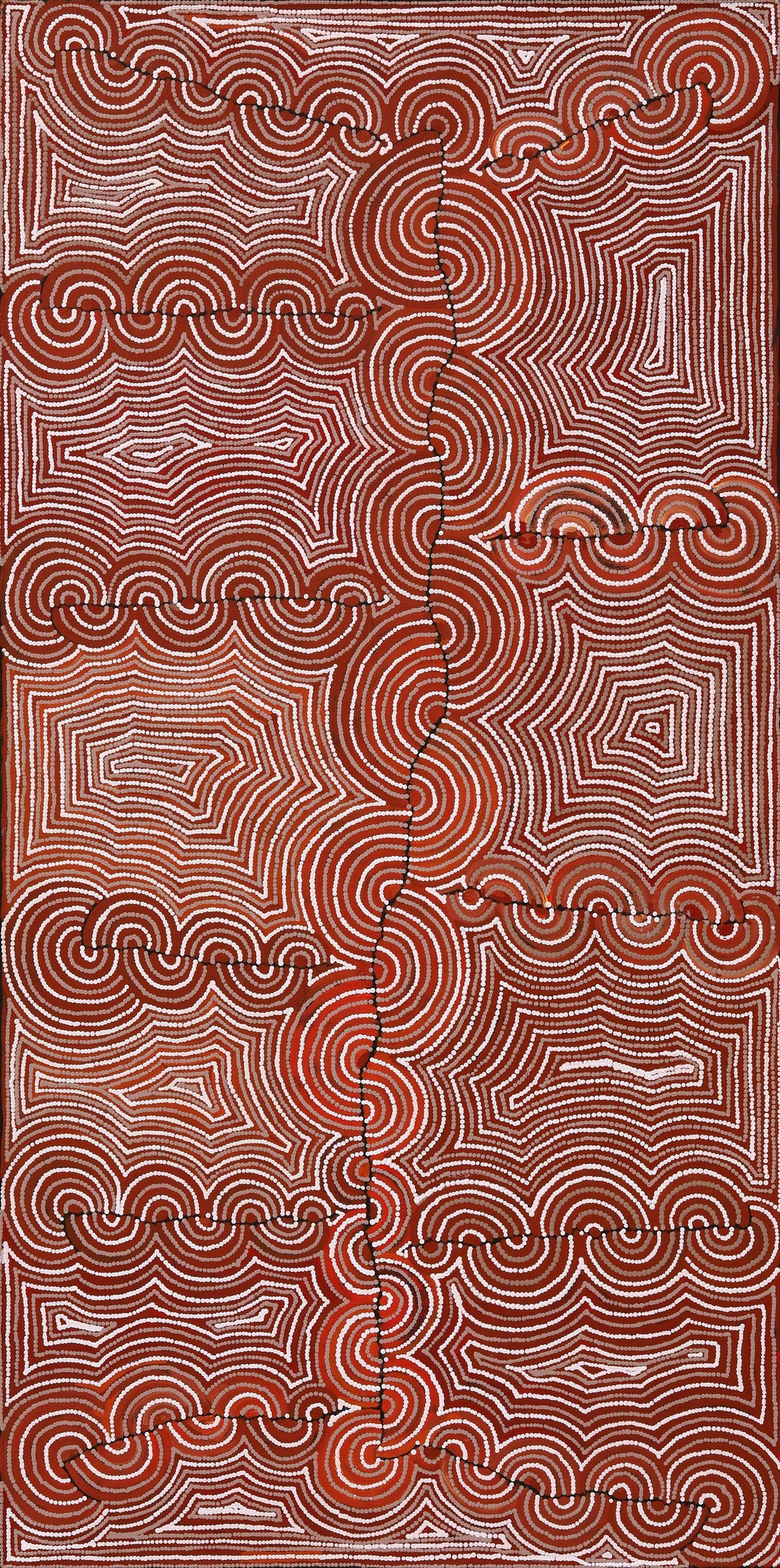 Aboriginal Artwork by Christine Nakamarra Curtis, Mina Mina Jukurrpa, 183x91cm