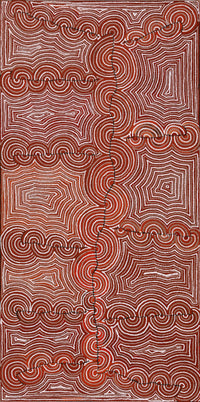 Aboriginal Artwork by Christine Nakamarra Curtis, Mina Mina Jukurrpa, 183x91cm