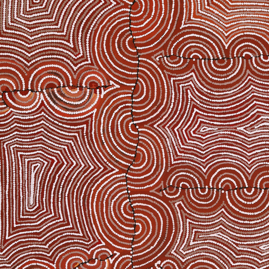Aboriginal Artwork by Christine Nakamarra Curtis, Mina Mina Jukurrpa, 183x91cm