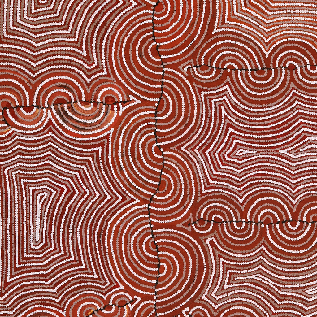 Aboriginal Art by Christine Nakamarra Curtis, Mina Mina Jukurrpa, 183x91cm - ART ARK®