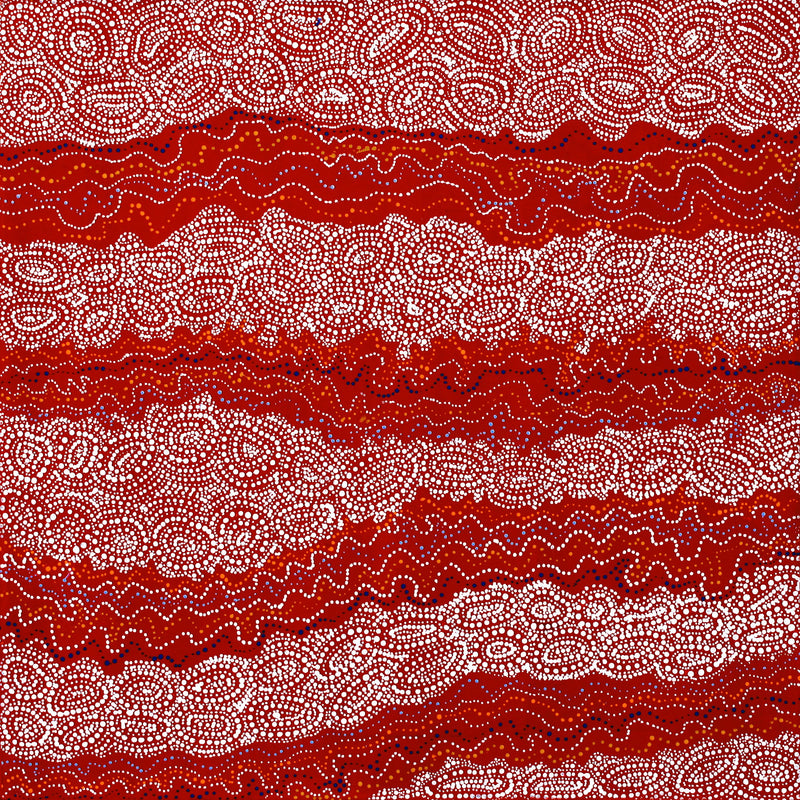 Aboriginal Artwork by Christine Nakamarra Curtis, Mina Mina Jukurrpa, 76x76cm