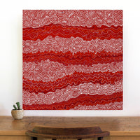 Aboriginal Artwork by Christine Nakamarra Curtis, Mina Mina Jukurrpa, 76x76cm