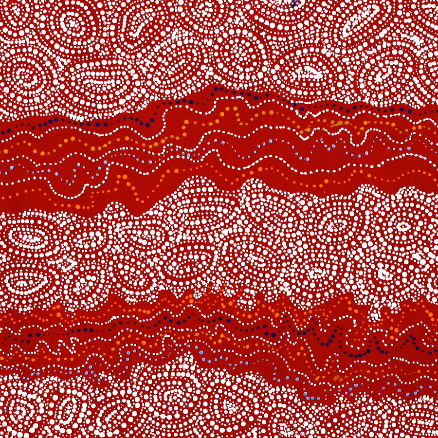 Aboriginal Artwork by Christine Nakamarra Curtis, Mina Mina Jukurrpa, 76x76cm