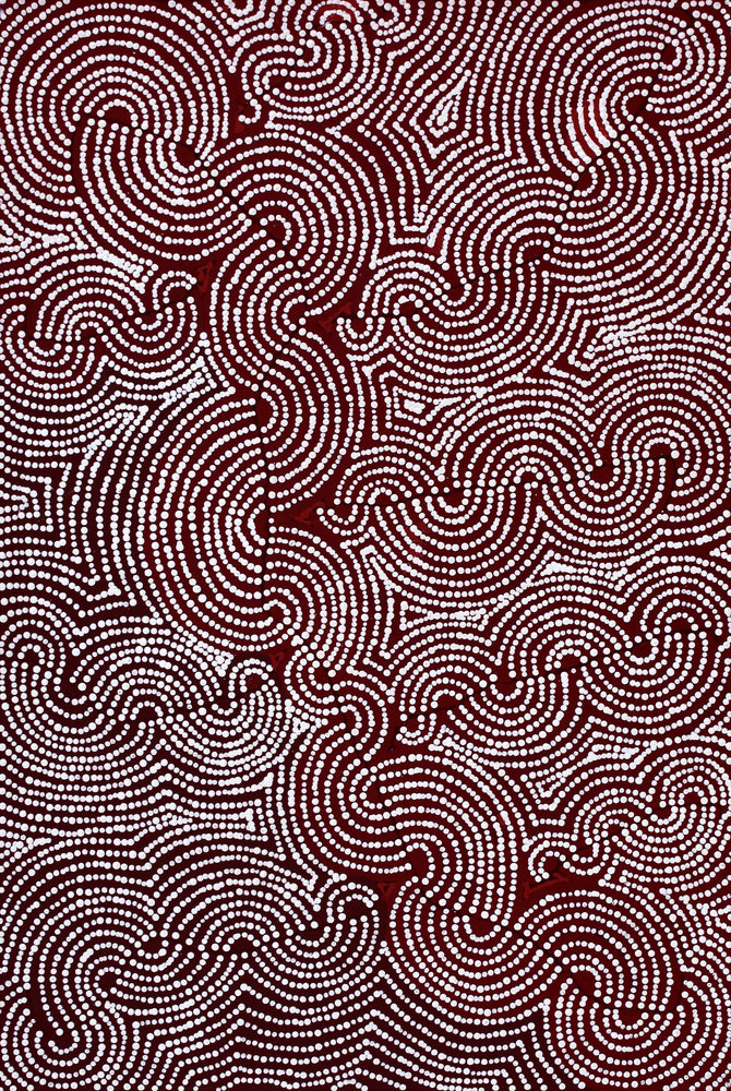 Aboriginal Artwork by Christine Nakamarra Curtis, Mina Mina Jukurrpa, 91x61cm