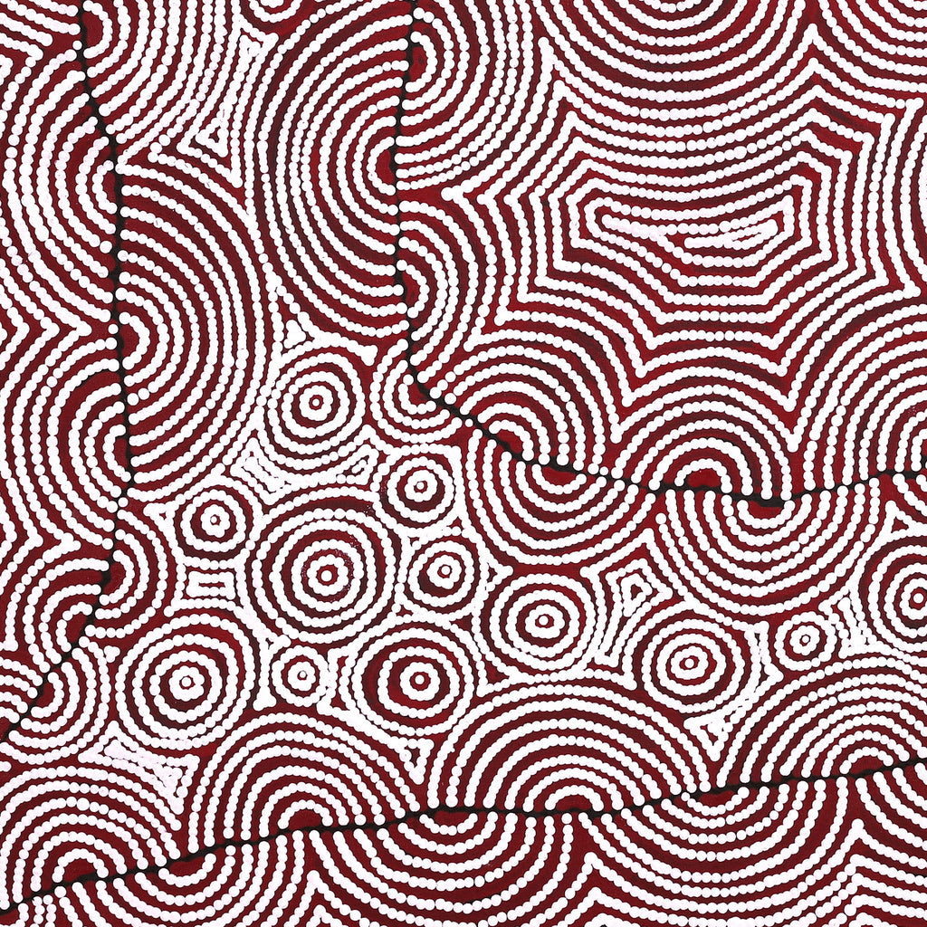 Aboriginal Artwork by Christine Nakamarra Curtis, Mina Mina Jukurrpa, 91x91cm - ART ARK®
