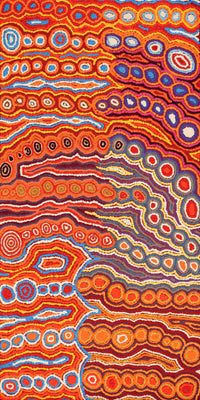 Aboriginal Artwork by Christine Napanangka Michaels, Lappi Lappi Jukurrpa, 122x61cm