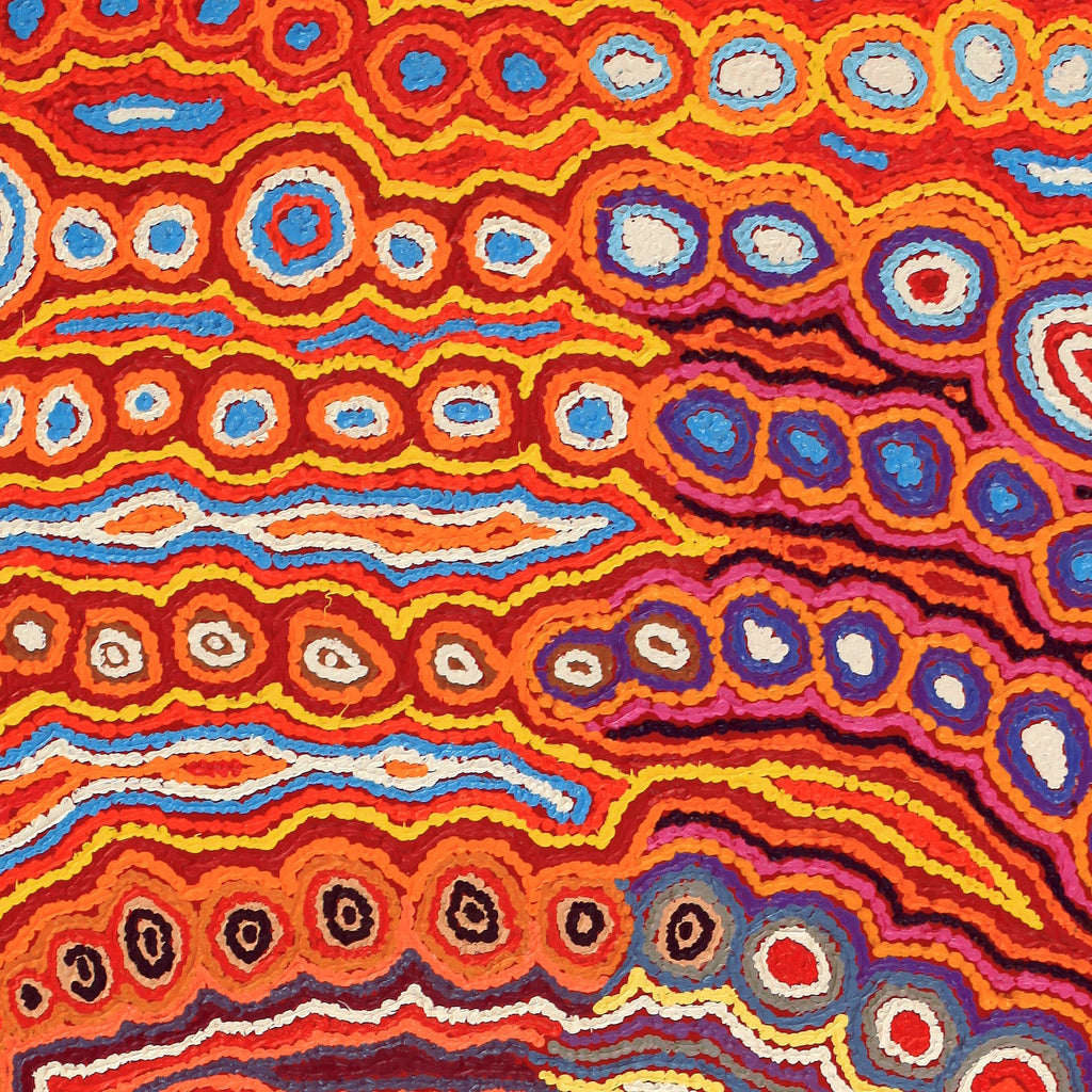 Aboriginal Artwork by Christine Napanangka Michaels, Lappi Lappi Jukurrpa, 122x61cm