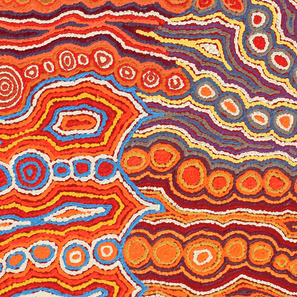 Aboriginal Art by Christine Napanangka Michaels, Lappi Lappi Jukurrpa, 122x61cm - ART ARK®